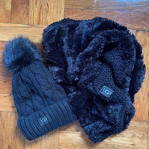 UGG black Hat and Scarf SET!